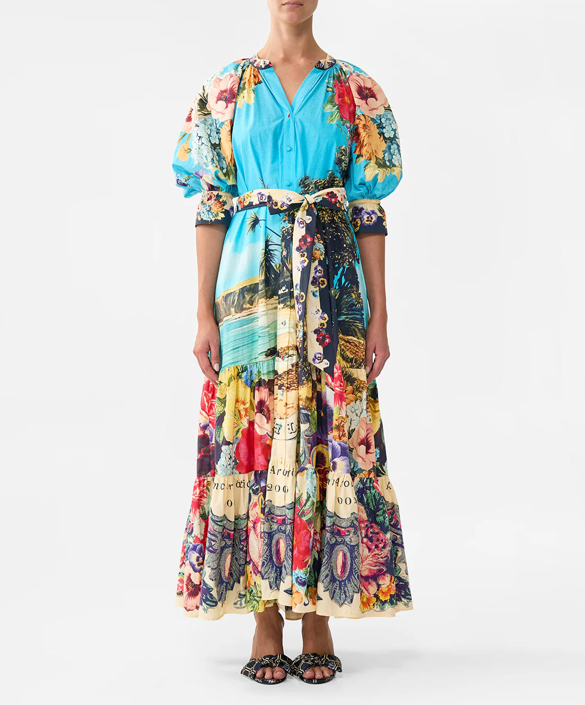 Tiered Shirt Dress With Short Sleeve