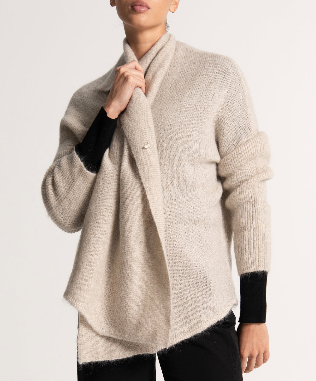 Vienna Mohair Wool Shawl Collar Short Cardigan