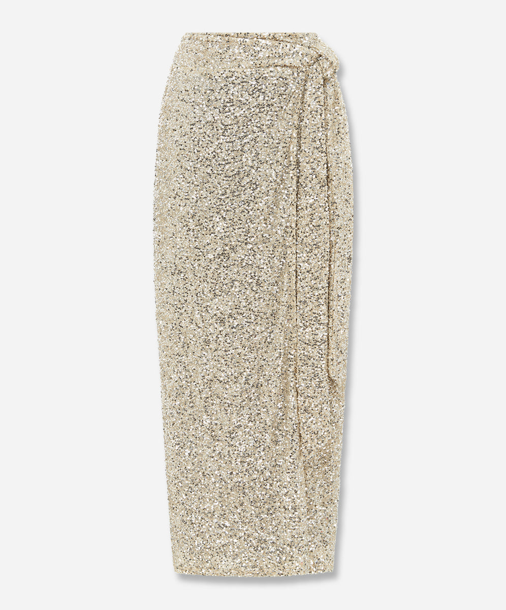 Sequin Maxi Wrap Jaspre Skirt