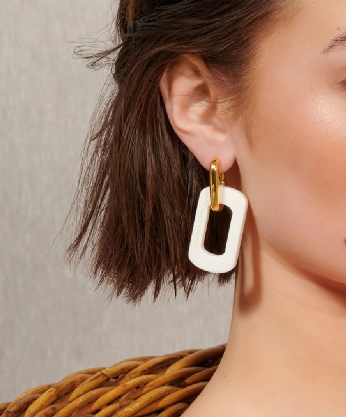 Edge With Gold Earring