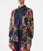 Load image into Gallery viewer, Button Through Blouson Sleeve Blouse