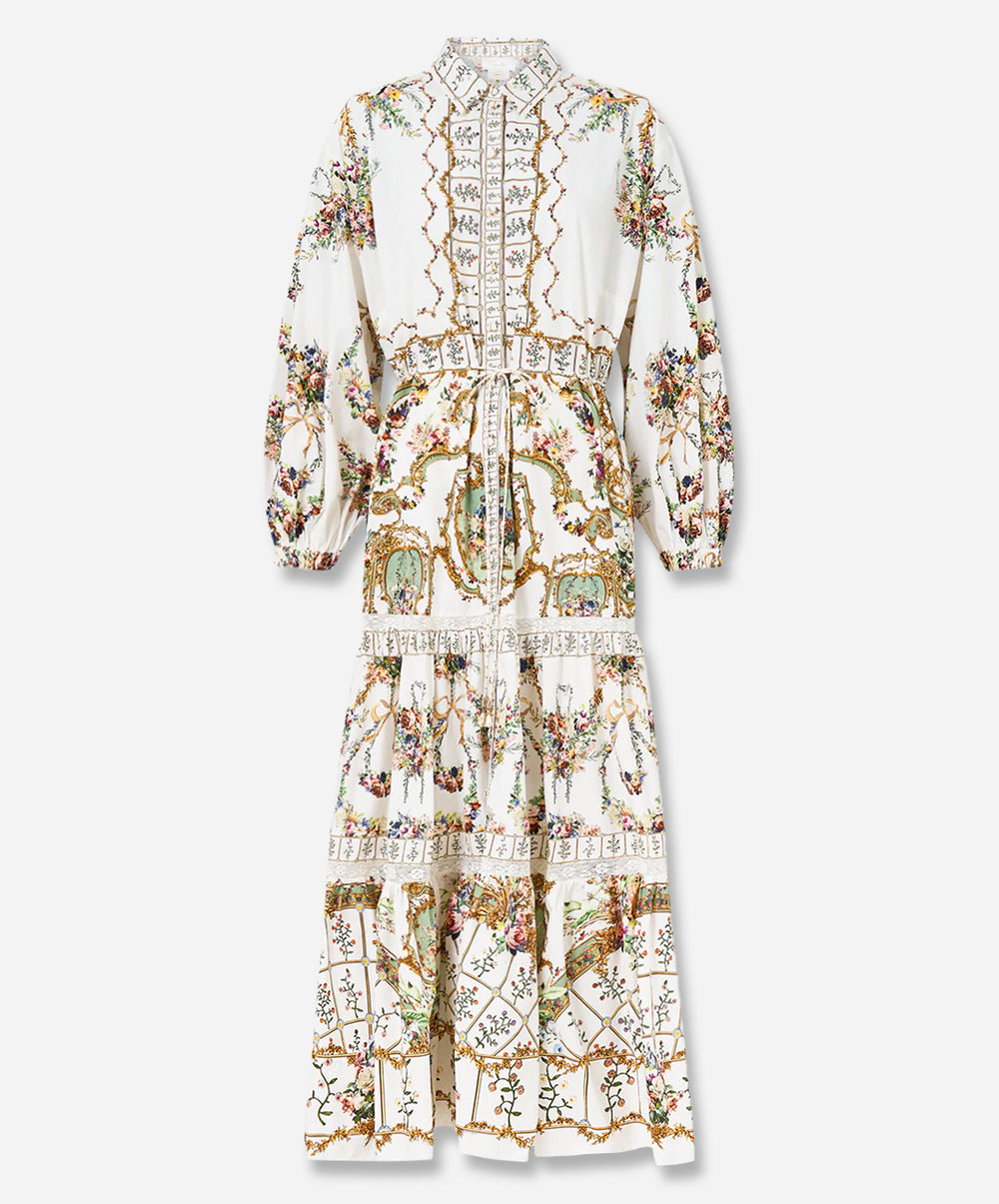 Tiered Long Shirt Dress