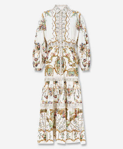 Tiered Long Shirt Dress