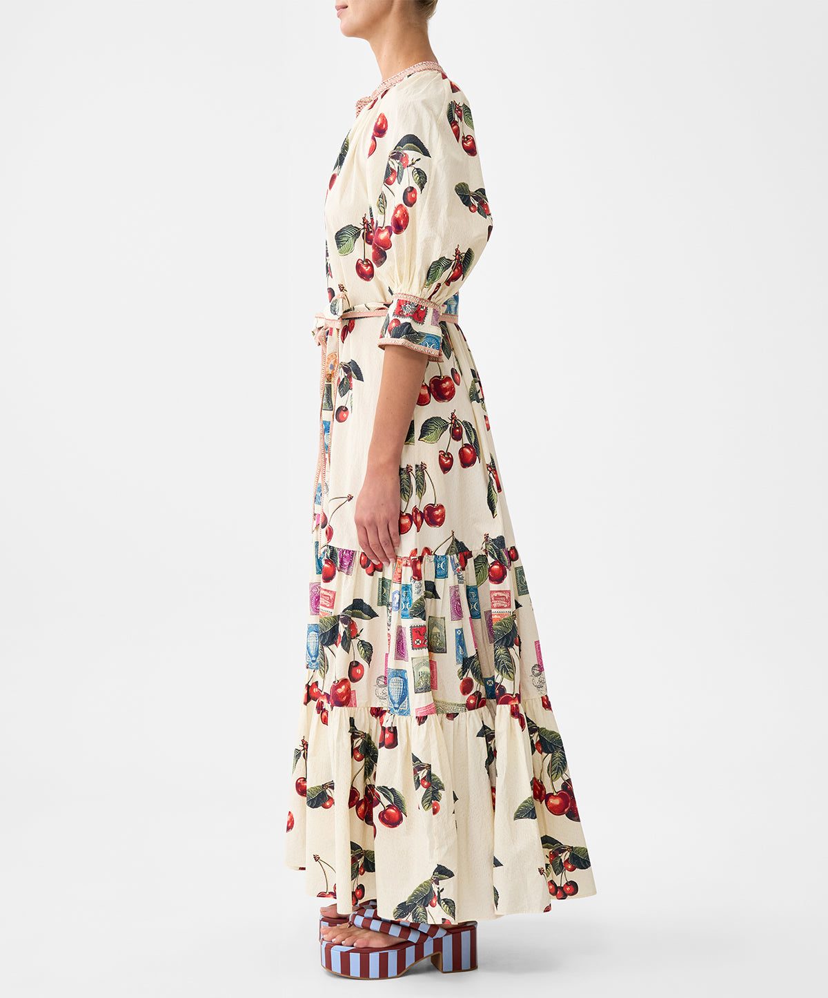 Tiered Shirt Dress With Short Sleeve