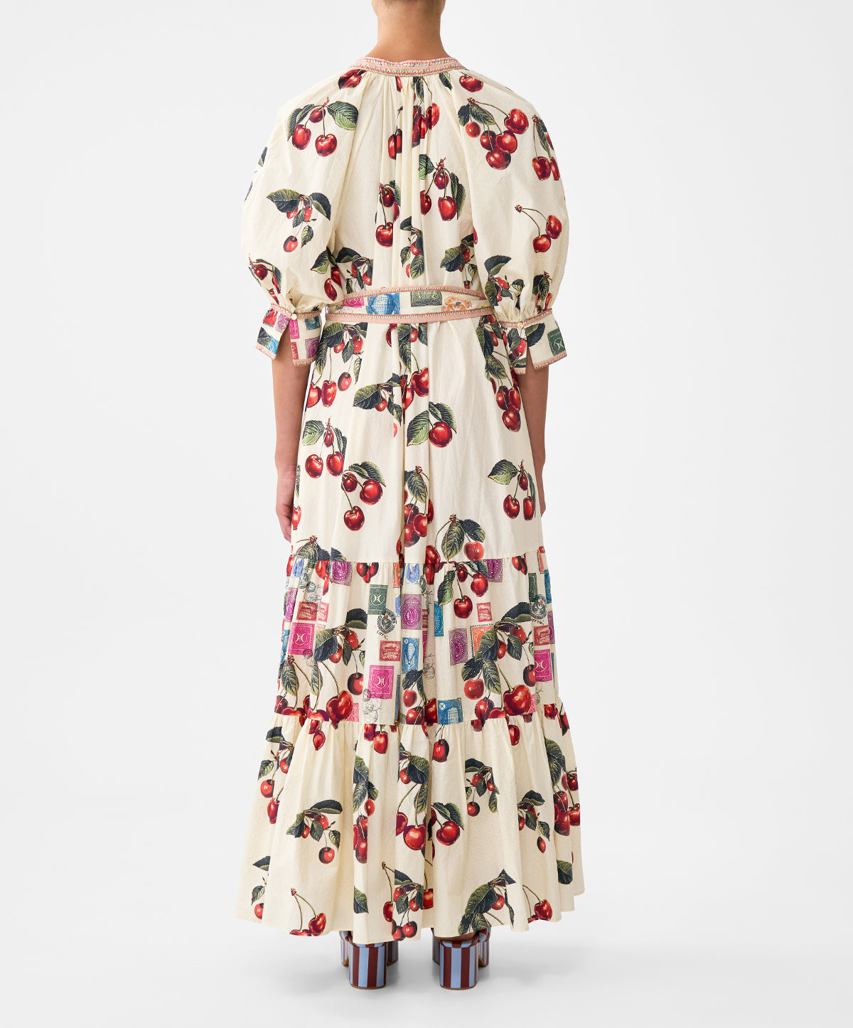 Tiered Shirt Dress With Short Sleeve