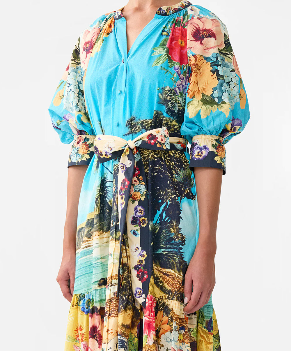 Tiered Shirt Dress With Short Sleeve