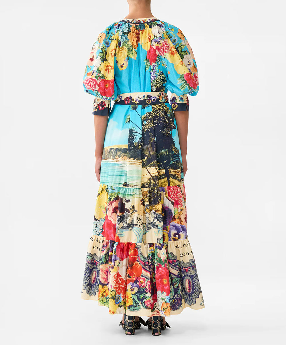 Tiered Shirt Dress With Short Sleeve