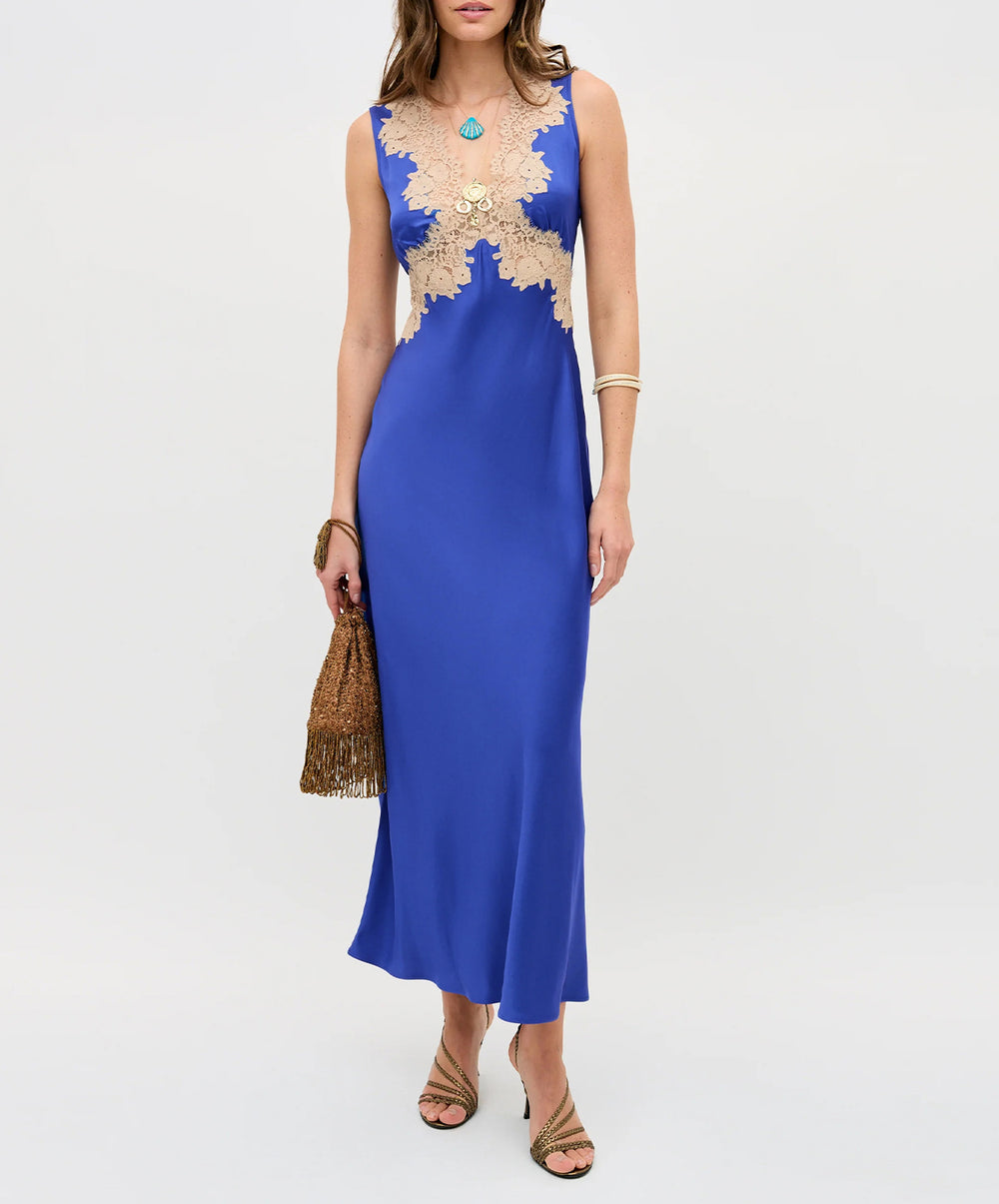 Lysandra Satin Midi Dress