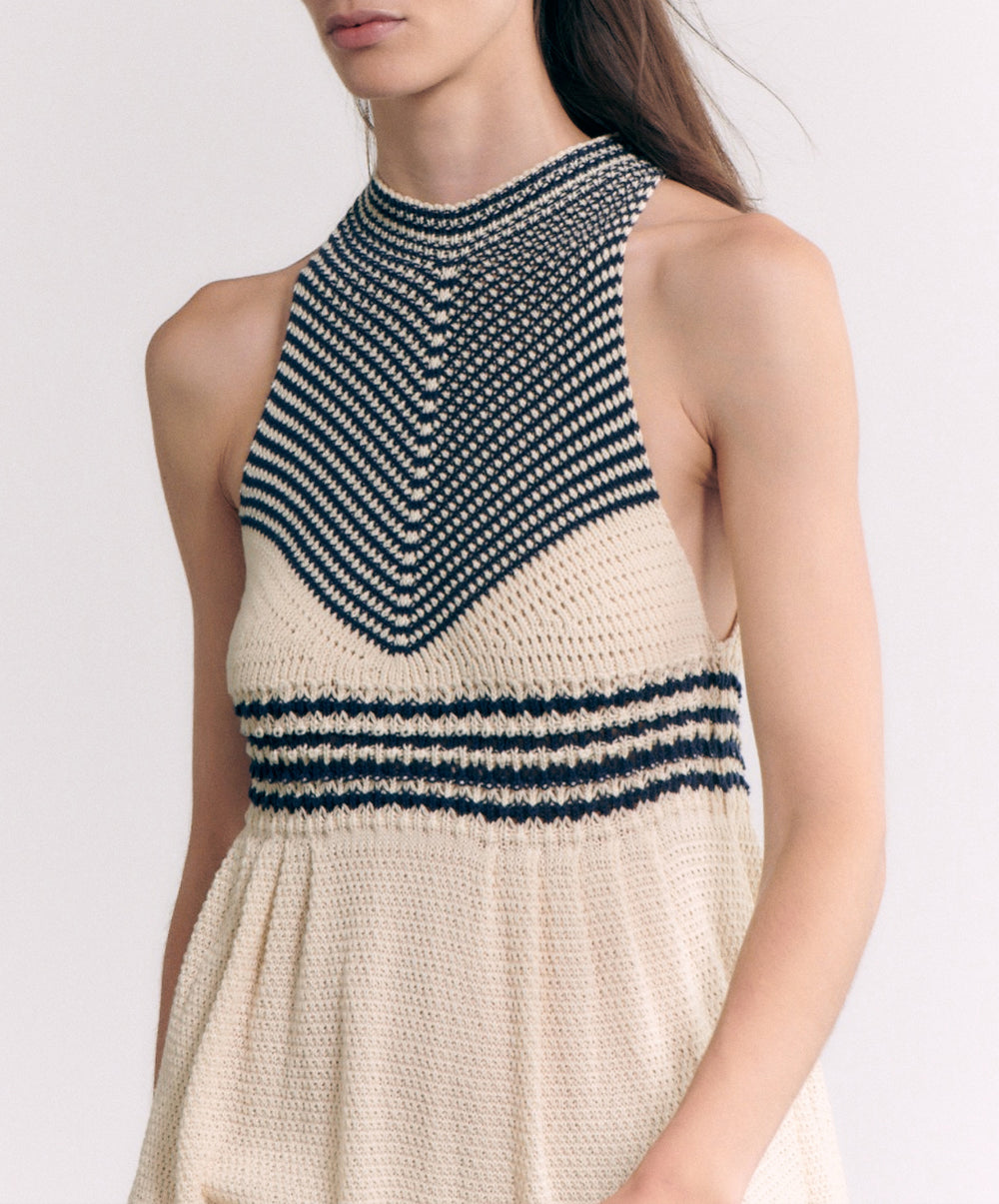 Textured Halter Dress