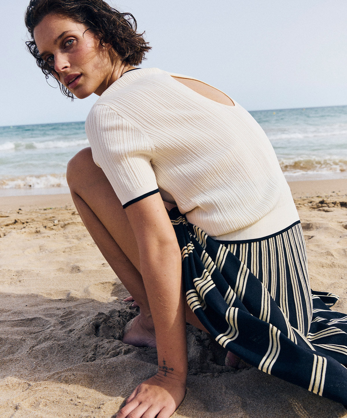 Radial Layer Midi Skirt