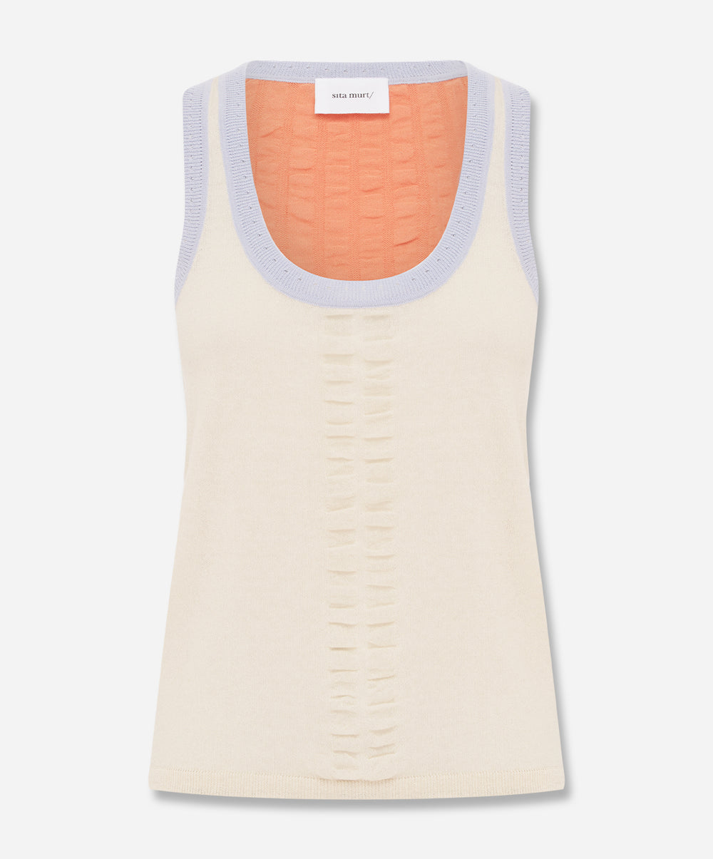 Knitted Sleeveless T-Shirt