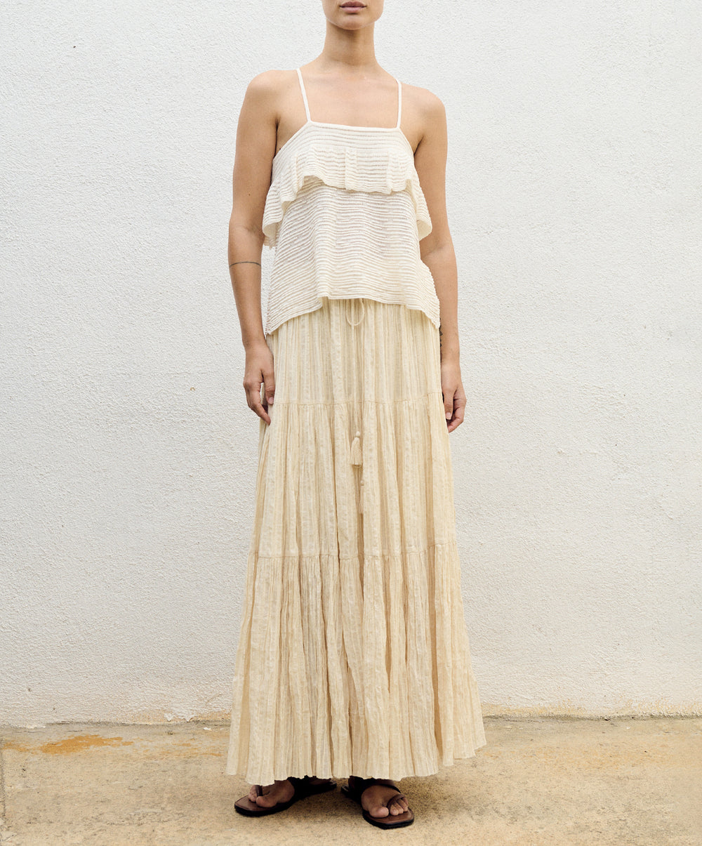 Ruffled Long Skirt