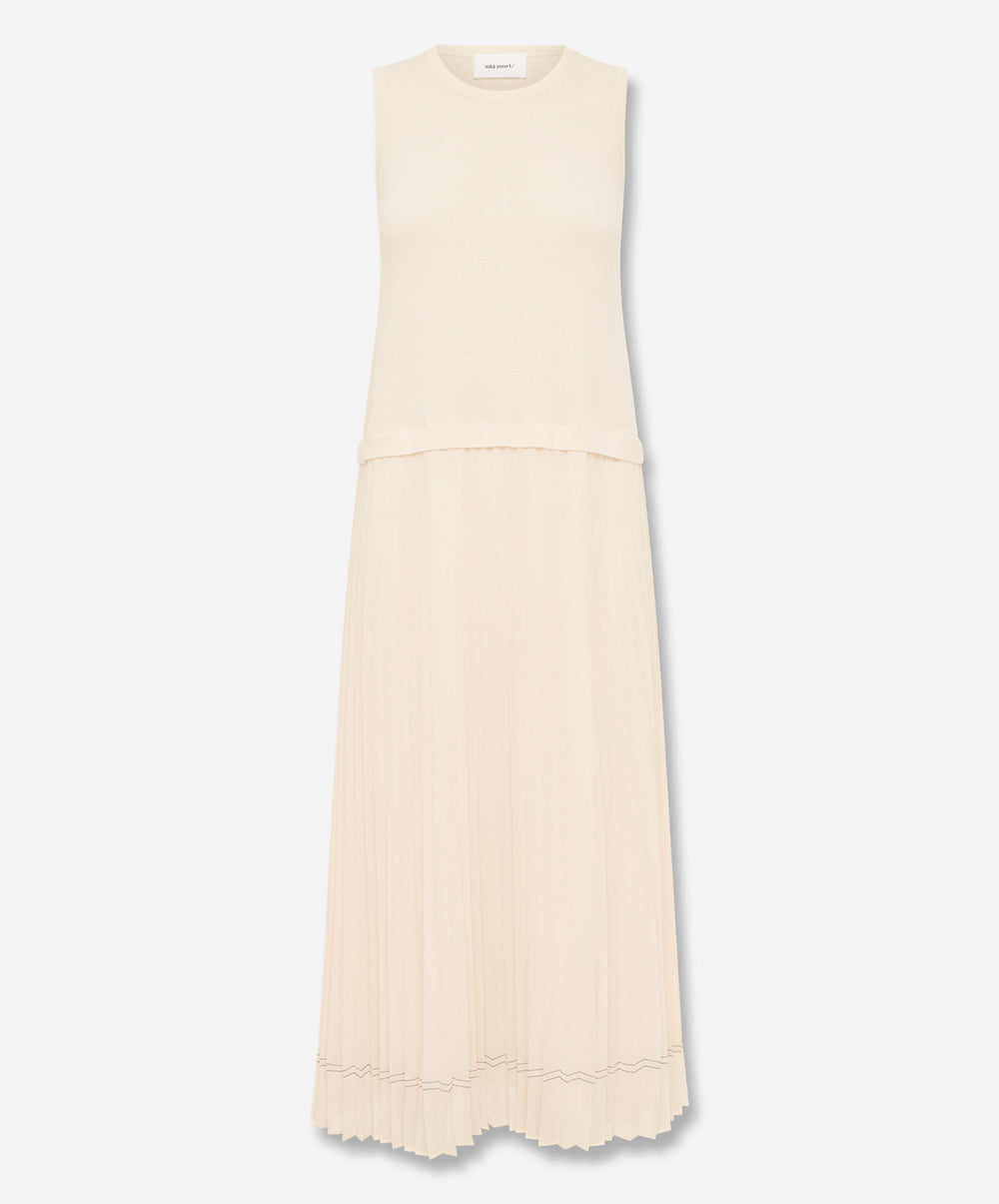 Knitted And Plain Long Dress