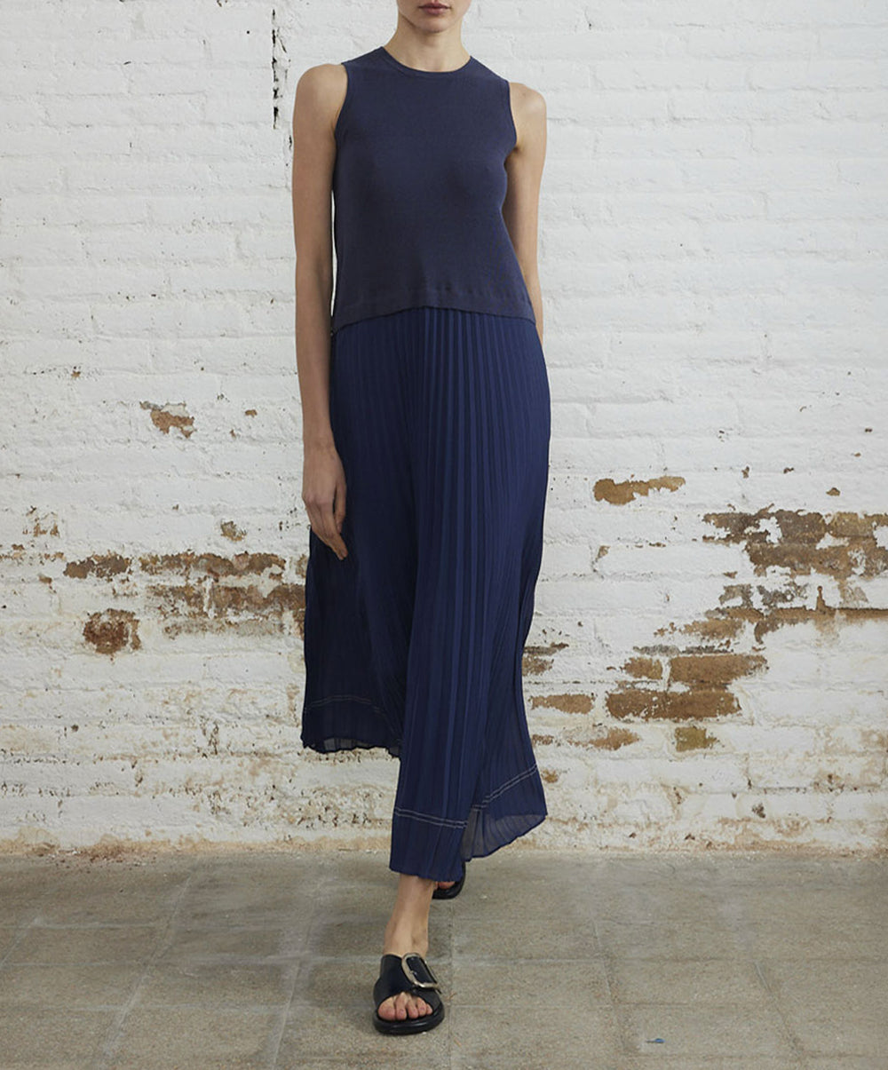 Knitted And Plain Long Dress