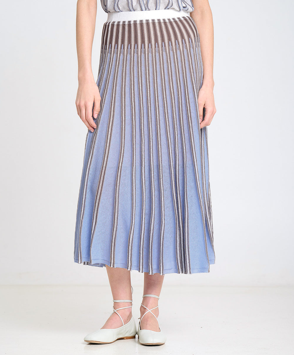 Striped Radial Knit Skirt