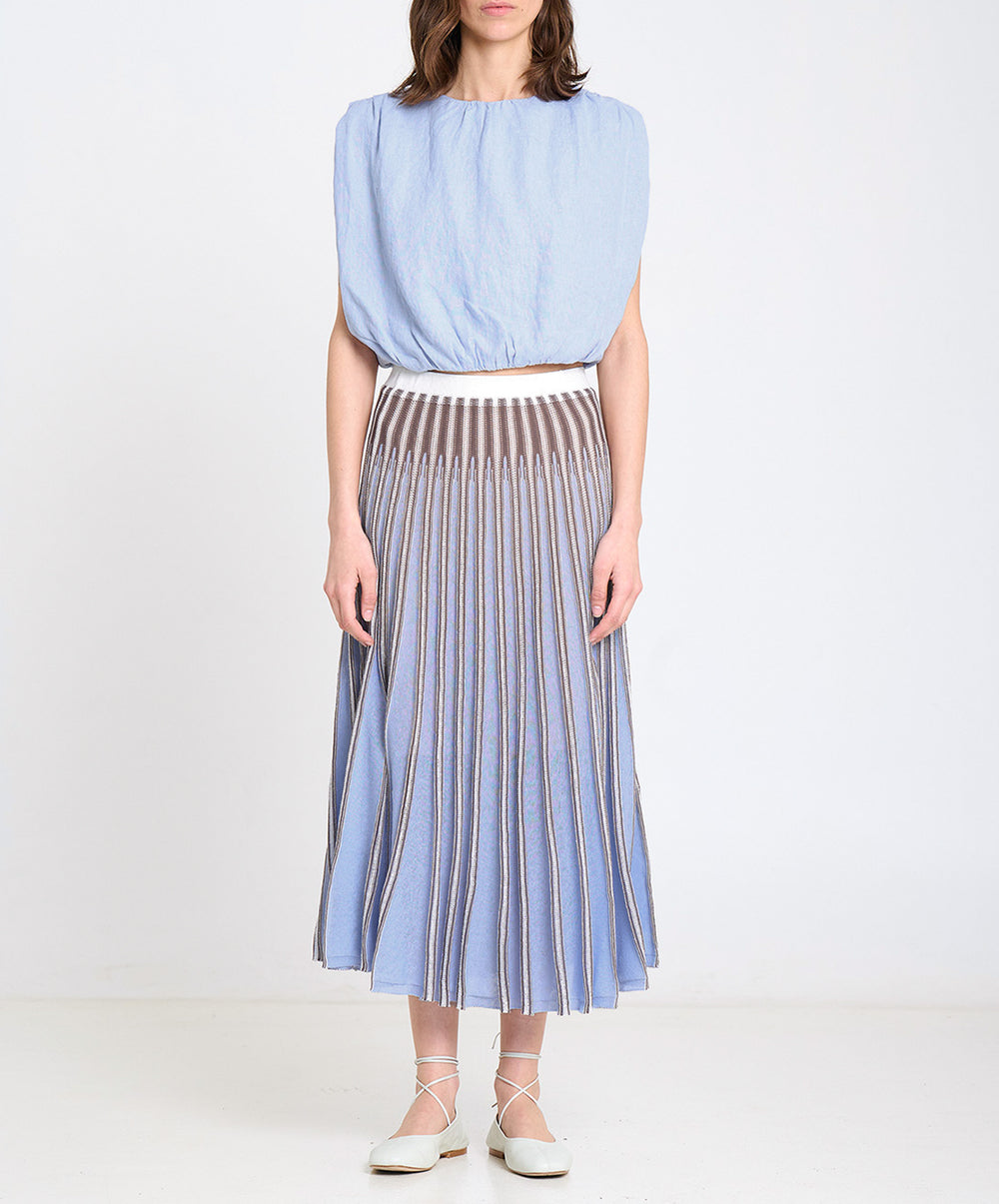 Striped Radial Knit Skirt