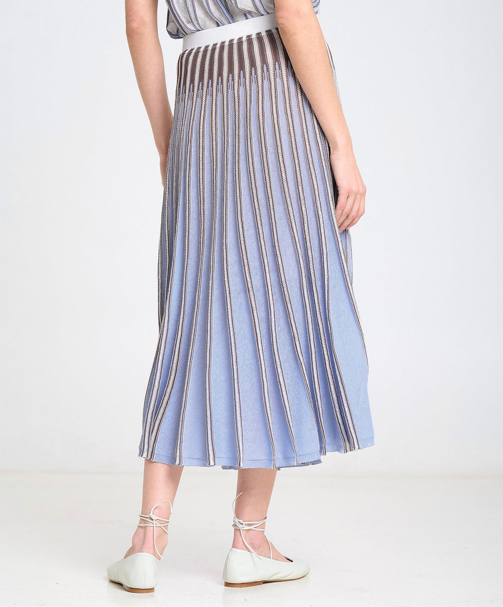 Striped Radial Knit Skirt