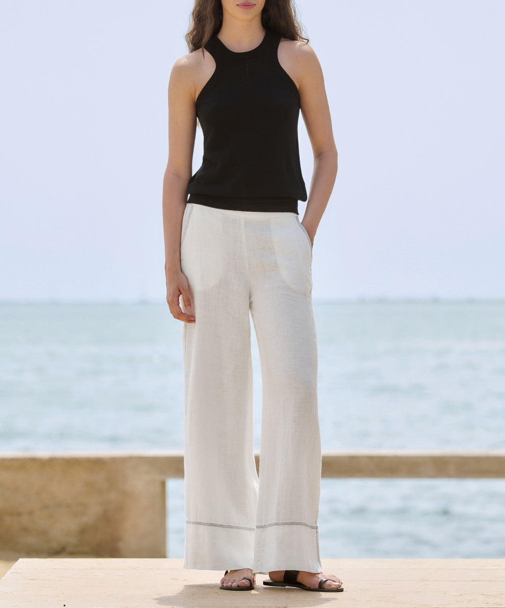 Straight Linen Pants