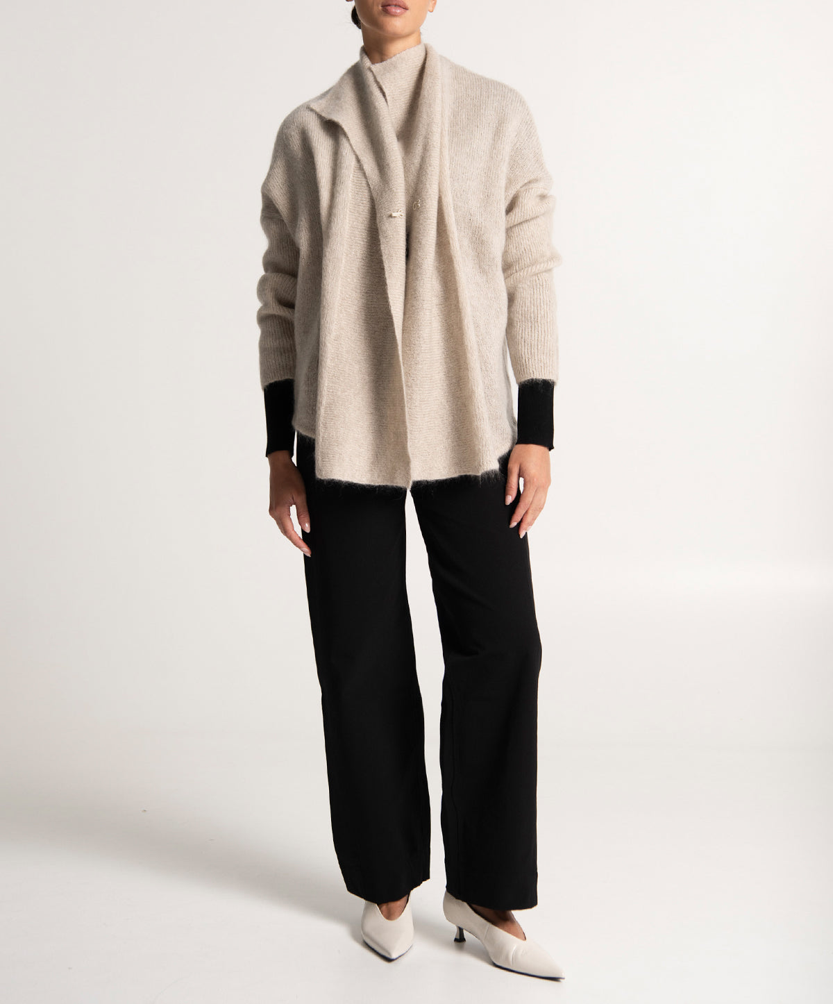 Vienna Mohair Wool Shawl Collar Short Cardigan