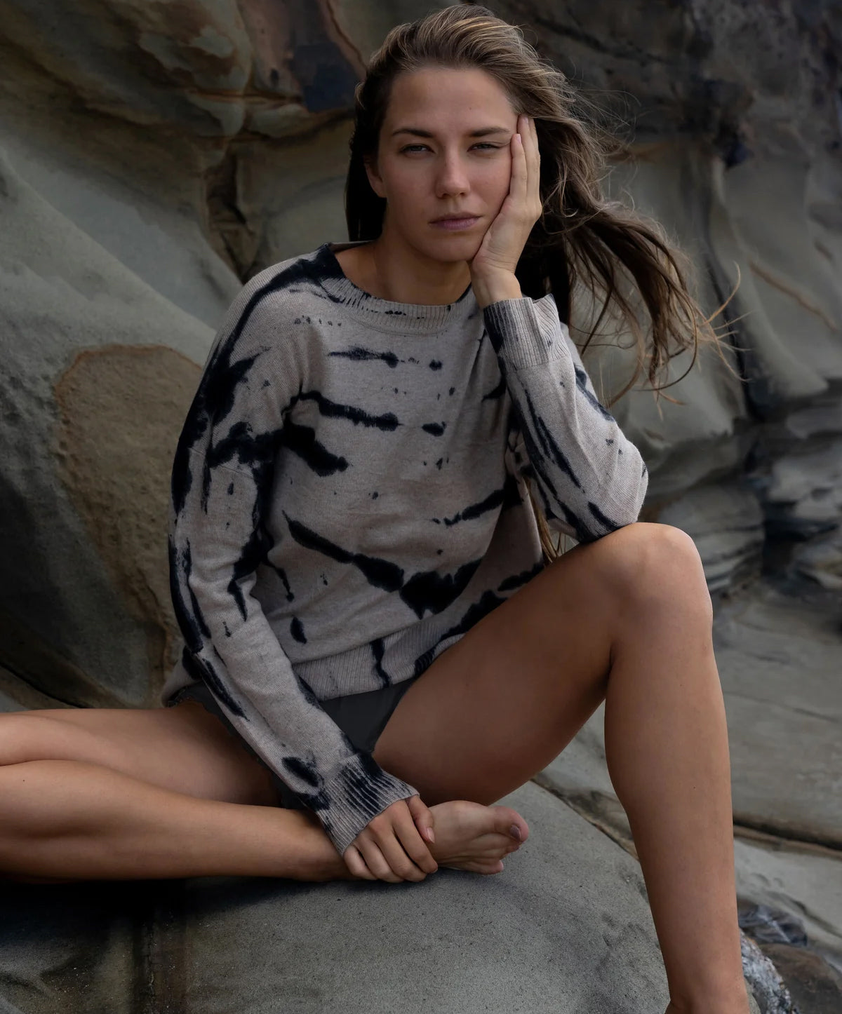 N.20 Cashmere Blend Oversize Crew Tie Dye