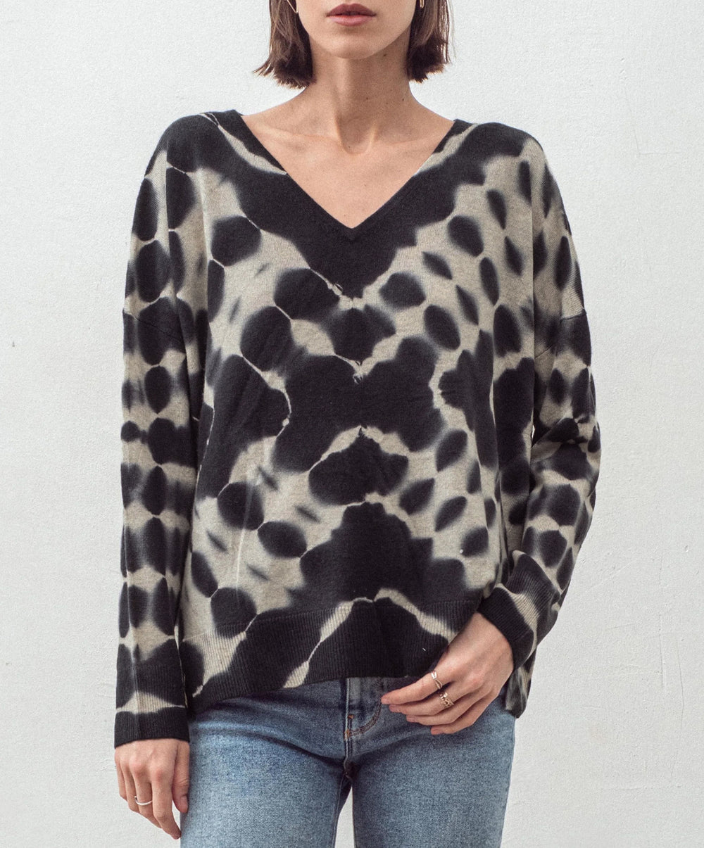 N.29 Cashmere Blend Tie-Dye V Neck