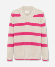 Load image into Gallery viewer, N.327 Cashmere Blend Multi Stripe V Neck