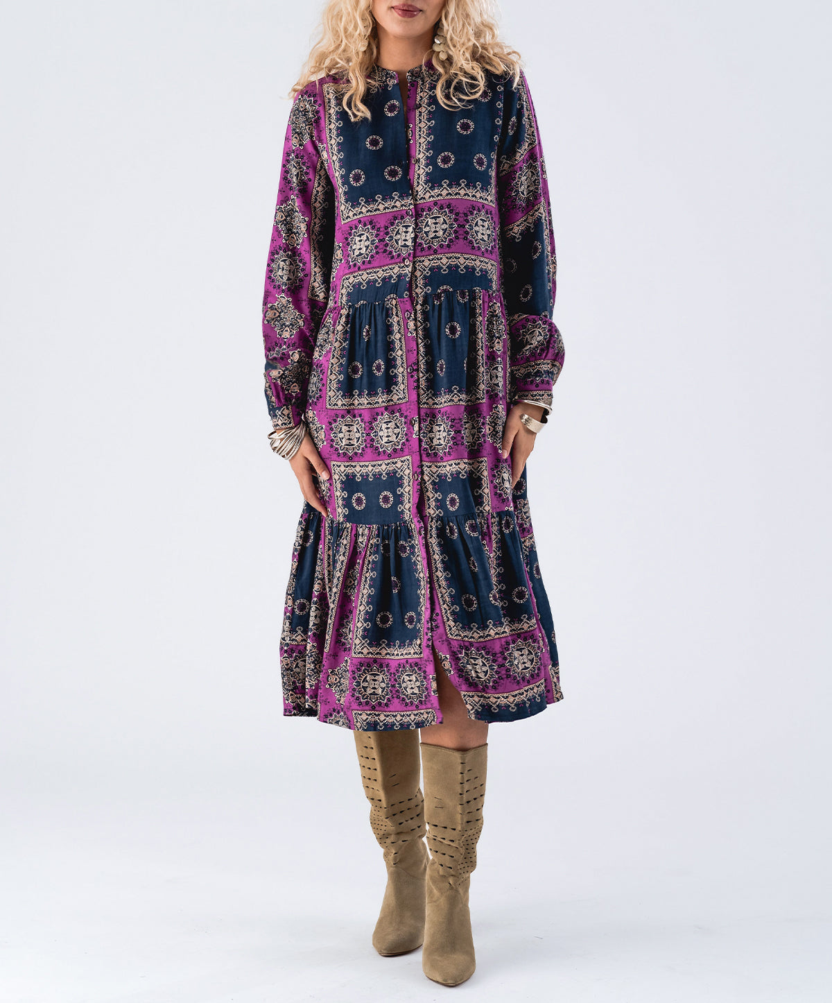 KaiaLL Midi Dress LS