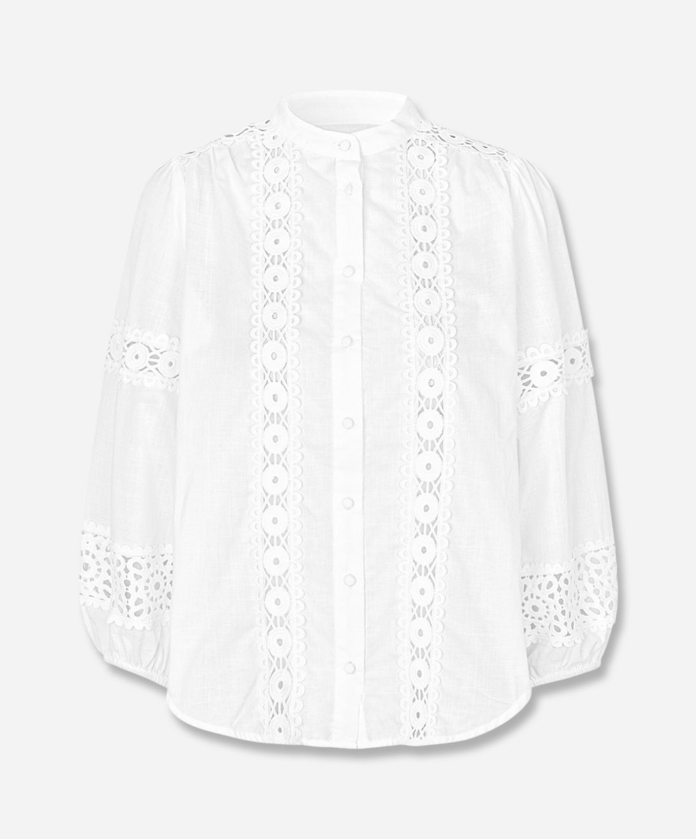 JuneLL Embroidered Cotton Shirt