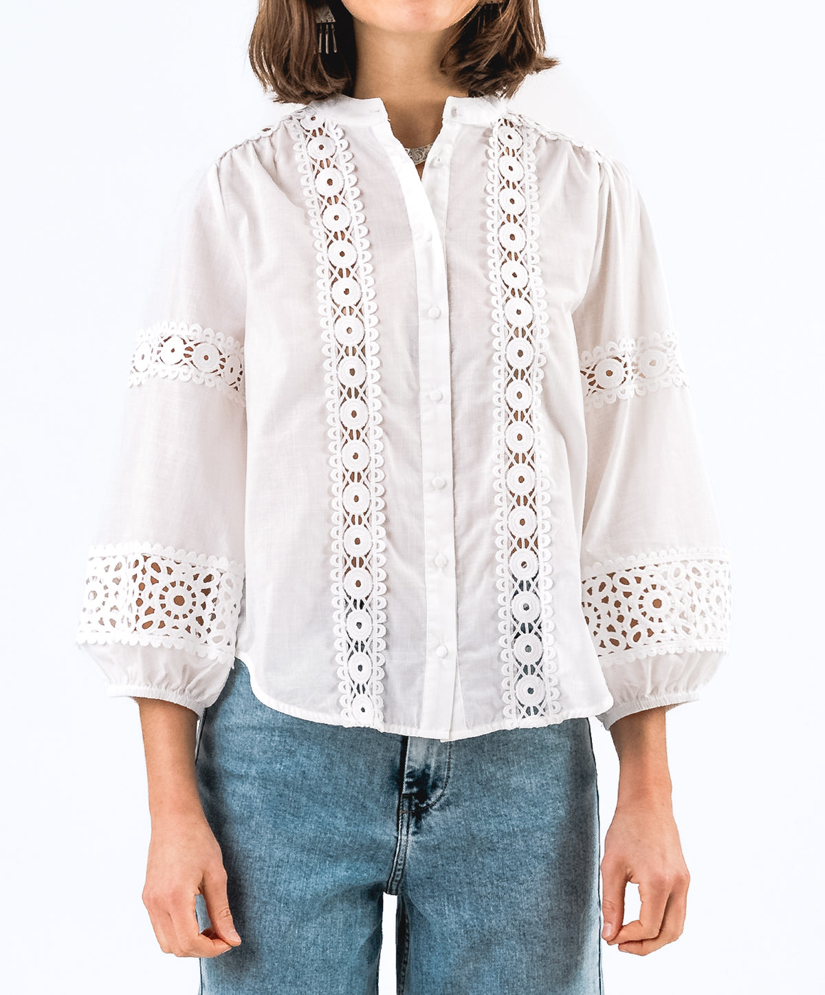 JuneLL Embroidered Cotton Shirt