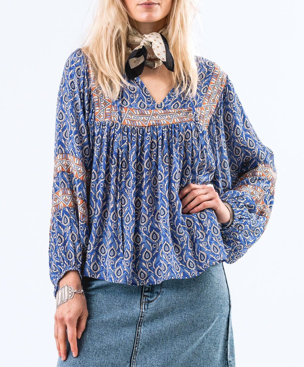 TeelLL Printed Satin Blouse