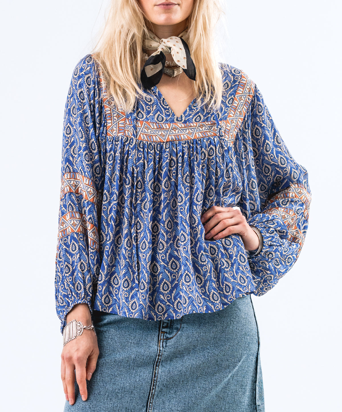TeelLL Printed Satin Blouse