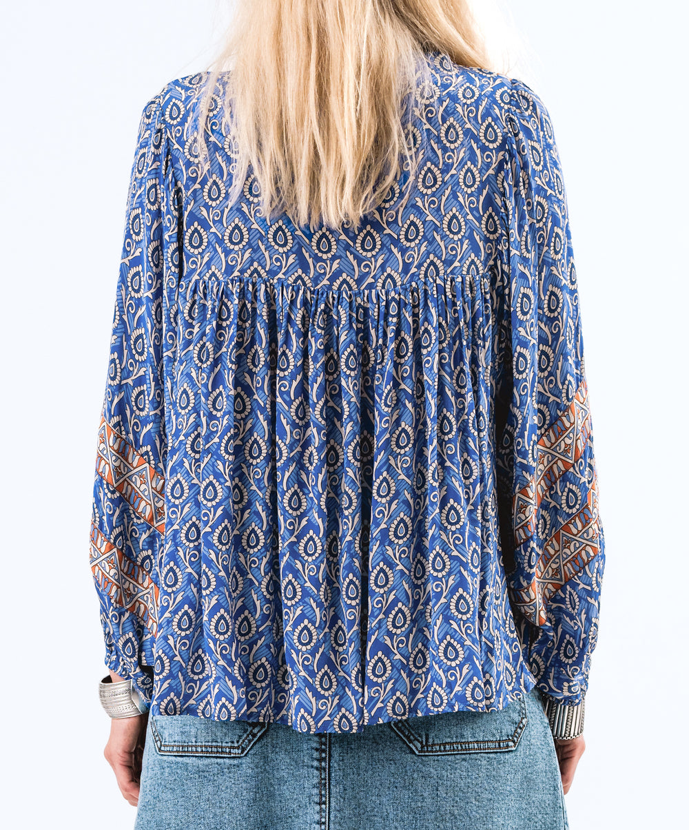 TeelLL Printed Satin Blouse