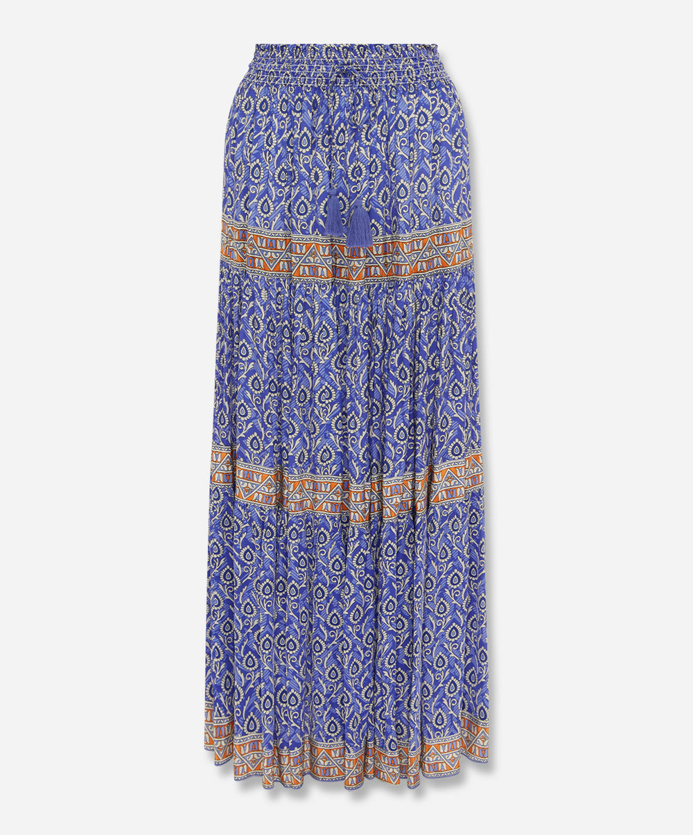 DiamondLL Printed Satin Maxi Skirt