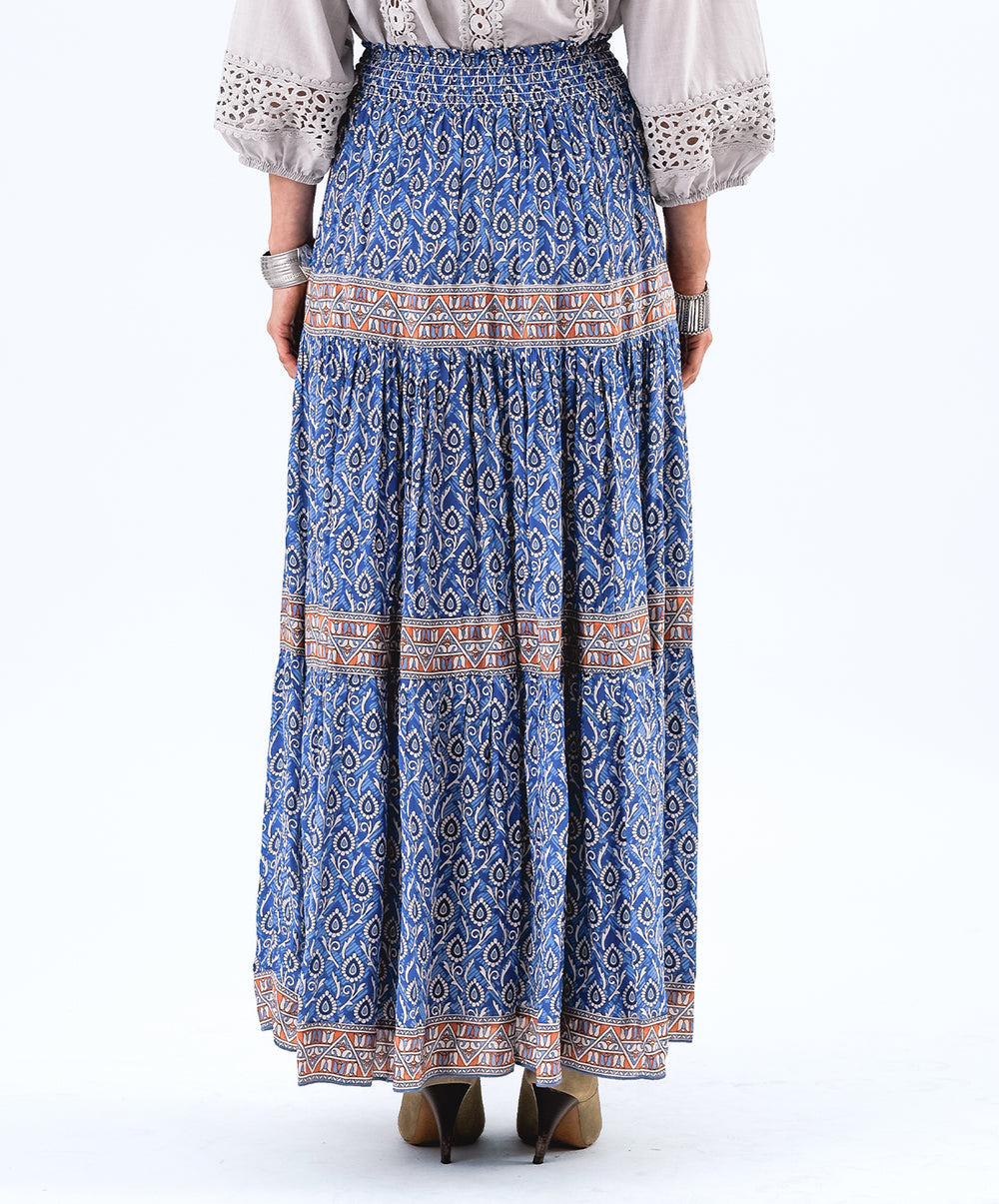 DiamondLL Printed Satin Maxi Skirt