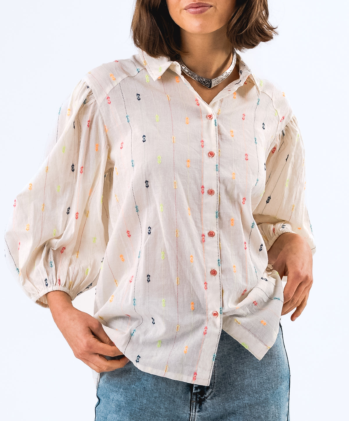HeidiLL Embroidered Cotton Shirt