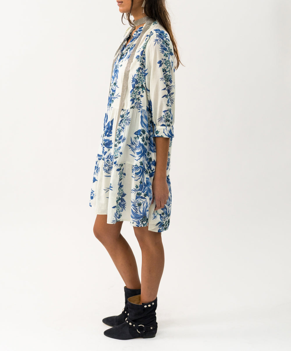 SabineLL Floral-Print Voile Mini Dress