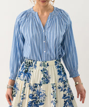 Load image into Gallery viewer, EloraLL 3/4 Sleeve Striped Cotton Shirt