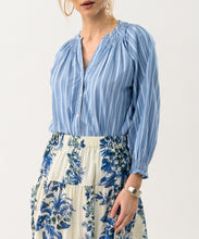 Load image into Gallery viewer, EloraLL 3/4 Sleeve Striped Cotton Shirt