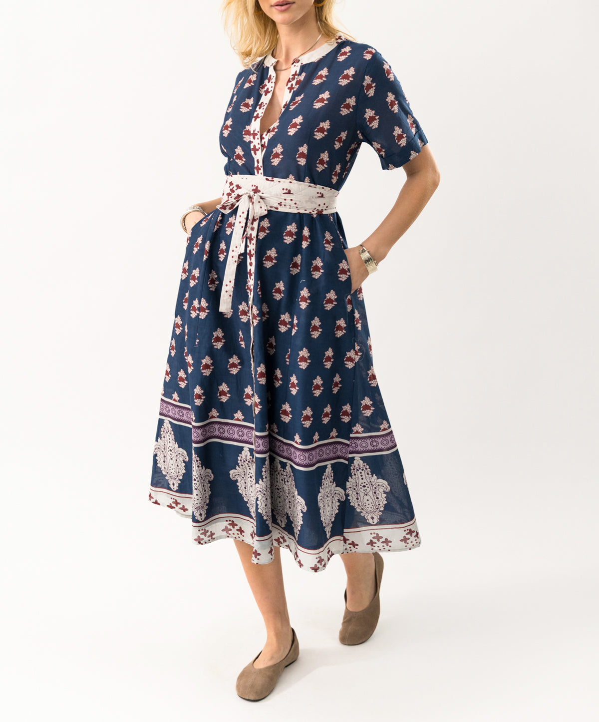MataLL Printed Cotton Midi Dress