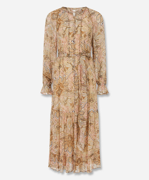 Damask Button Through Gown