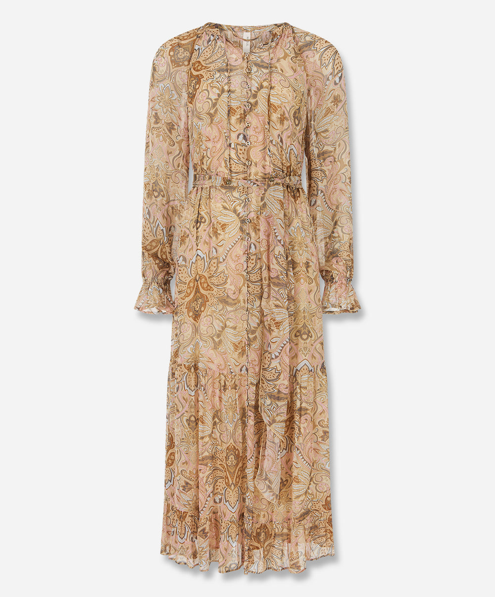 Damask Button Through Gown