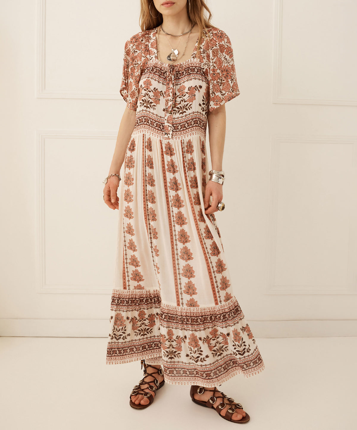 Petalwood Short Sleeve Maxi Dress