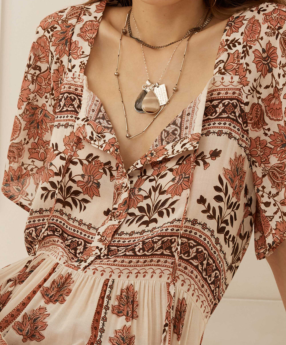 Petalwood Short Sleeve Maxi Dress