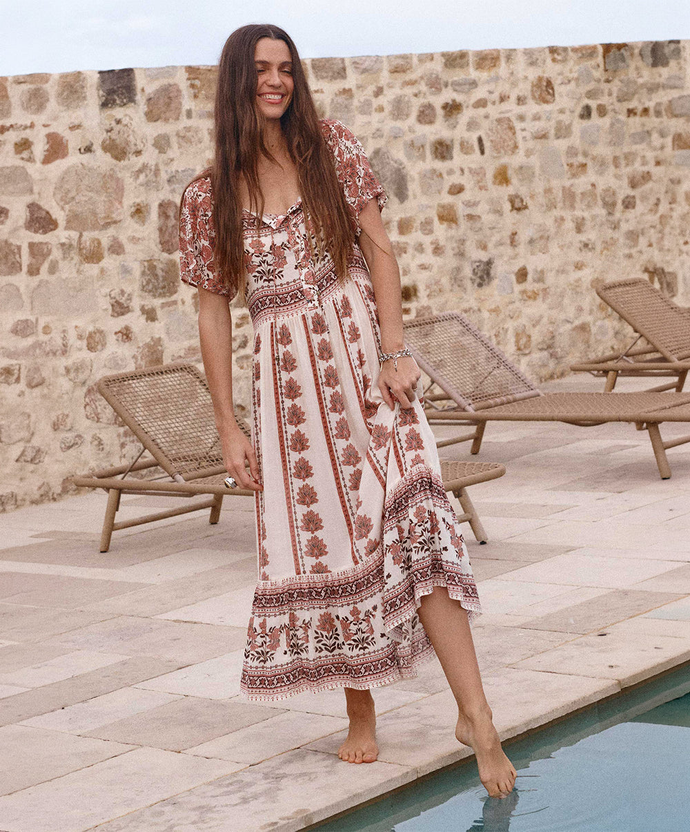 Petalwood Short Sleeve Maxi Dress