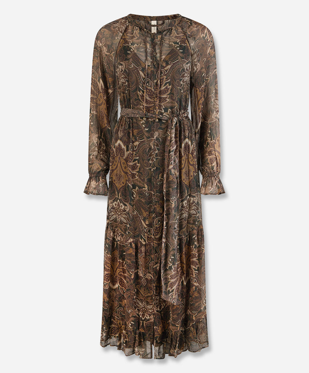 Damask Button Through Gown