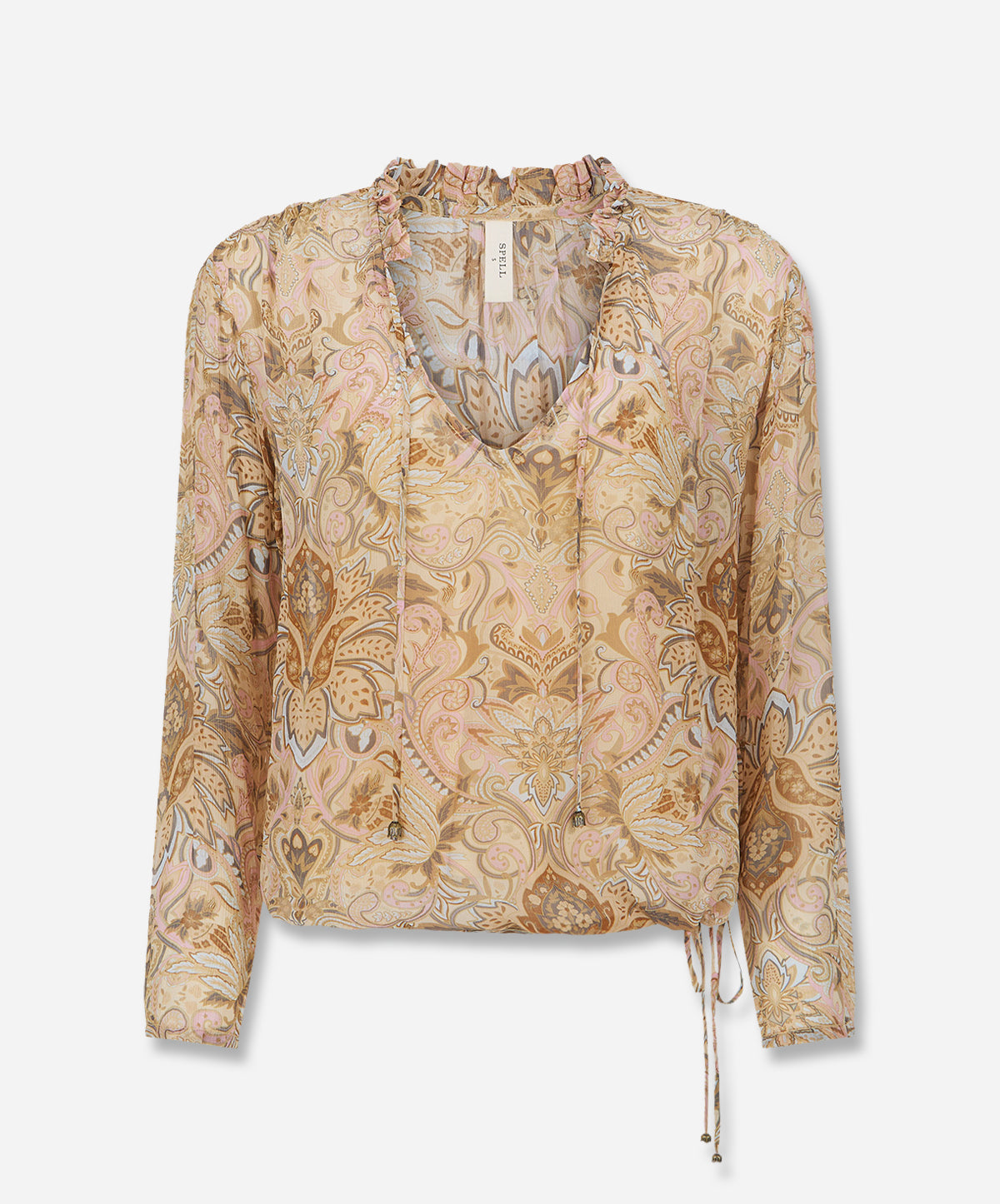 Damask Long Sleeve Blouse