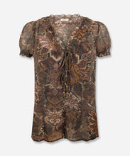 Load image into Gallery viewer, Damask Short Sleeve Blouse
