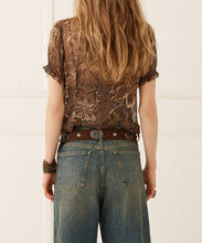 Load image into Gallery viewer, Damask Short Sleeve Blouse