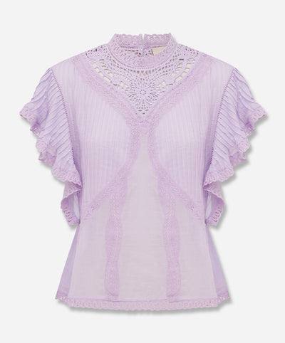 Lilac Blouse With Appliques
