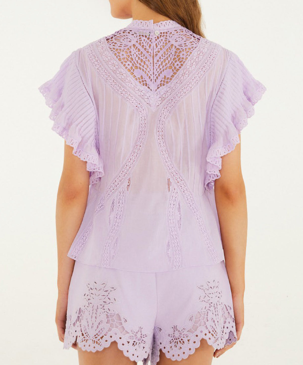 Lilac Blouse With Appliques